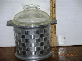 Vintage Guardian Service Ware Ice Bucket W/ Plastic Insert & Glass Guardian Lid