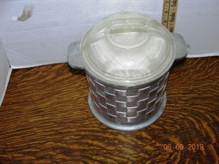 Vintage Guardian Service Ware Ice Bucket w/ Plastic Insert & Glass Guardian Lid 3