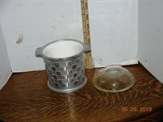 Vintage Guardian Service Ware Ice Bucket w/ Plastic Insert & Glass Guardian Lid 4