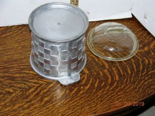 Vintage Guardian Service Ware Ice Bucket w/ Plastic Insert & Glass Guardian Lid 8
