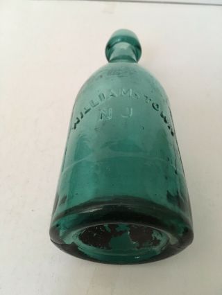 Antique Slug Plate Pontil Teal Blob Top Nj Jersey Soda Mineral Water Bottle