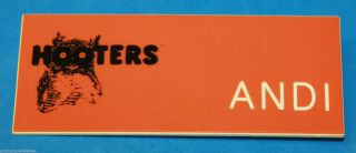 Hooters Girl Andi Orange Name Tag (pin)