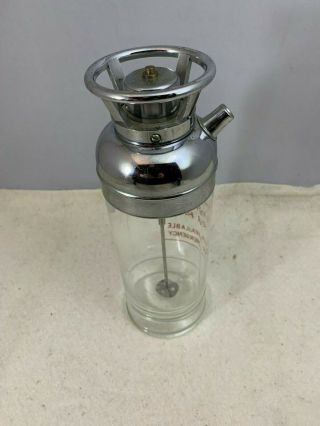 Vintage Cocktail Shaker Mixer Thirst Extinguisher Mid Century MCM Glass Chrome 2