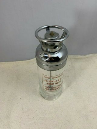 Vintage Cocktail Shaker Mixer Thirst Extinguisher Mid Century MCM Glass Chrome 3