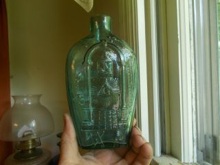 1819 Masonic Eagle Pint Giv - 1 Historical Flask Med Blue Green