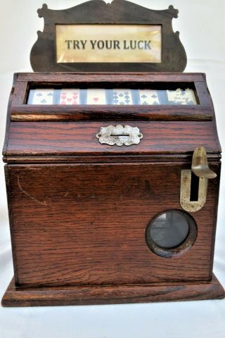 Poker Slot Machine Trade Stimulator Oak Case