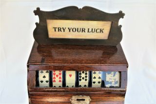 Poker Slot Machine Trade Stimulator Oak Case 2
