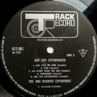 Jimi Hendrix " Are You Experienced " Track Uk 1967 1st Press Mono Near Ex A1 B1