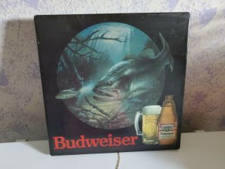 Vintage Lighted Budweiser Largemouth Bass Sign.  1990. 2