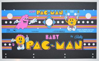Baby Pacman Control Panel Overlay Screen Printed - Pa Exclusive