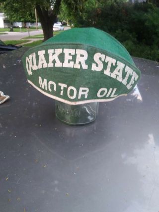 Vintage 1940s? Quaker State Motor Oil Mechanics Soft Folding Cap.