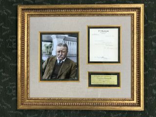 Theodore Roosevelt Tls Signed Outllok Letter Museum Custom Framed Jsa
