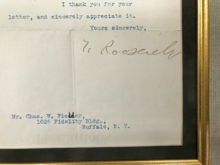 Theodore Roosevelt TLS Signed Outllok Letter MUSEUM CUSTOM FRAMED JSA 3
