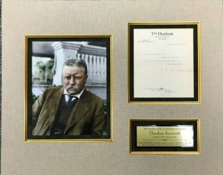 Theodore Roosevelt TLS Signed Outllok Letter MUSEUM CUSTOM FRAMED JSA 4