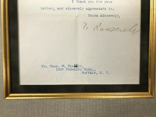 Theodore Roosevelt TLS Signed Outllok Letter MUSEUM CUSTOM FRAMED JSA 8