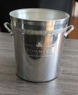French Pommery Aluminum Champagne Ice Bucket Cooler - Reims France