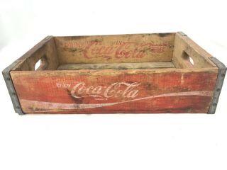 Vintage Wooden Coca Cola Crate Old Red Wood Coke Carrier Crate Bottling