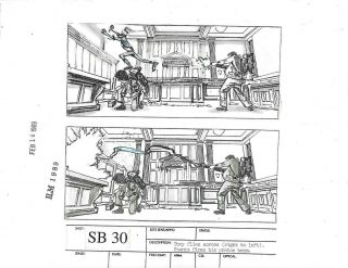 Ghostbusters Ii Inked Storyboard Tony Flies Across - Stantz Fires Sb30 Feb 16 Ilm