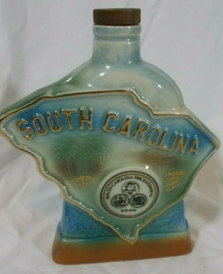 Vtg Jim Beam Decanter 1970 South Carolina Tricentennial Bottle Dispensary 9 " X8 "