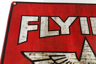 FLYING A WITH WINGS LOGO RED WHITE GAS STATION HEAVY DUTY METAL ADVERTISING SIGN 3