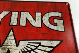 FLYING A WITH WINGS LOGO RED WHITE GAS STATION HEAVY DUTY METAL ADVERTISING SIGN 4