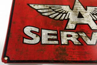 FLYING A WITH WINGS LOGO RED WHITE GAS STATION HEAVY DUTY METAL ADVERTISING SIGN 5