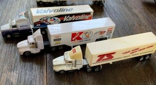 3 Vintage Racing Champions Advertising Semi Trailer Trucks; Valvoline,  Kmart,  Ts