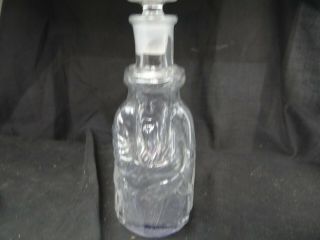 Old Poland Spring Moses Bottle,  Clear,  Ground Stopper,  1/2 Pint,  7 ,  Bottom Residue