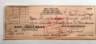 Three Stooges (moe Howard) - 1964 Loan Multiple Signatures