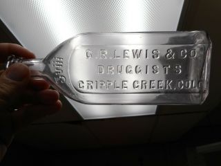 G.  R.  Lewis & Co.  Druggist,  Cripple Creek,  Colo,  Colorado.  7 1/4 " Druggist Bottle