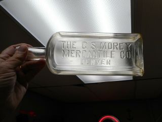 The C.  S.  Morey Mercantile Co.  Denver,  Colorado,  Colo.  Druggist Bottle.  10 1/4 "