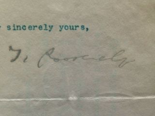 Theodore Roosevelt signed letter - April 23,  1898 2