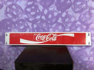 Vintage Advertising Coca Cola Soda Pop 32 1/2” Metal Door Push Bar Sign