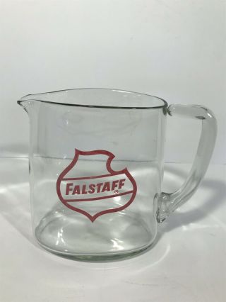 Vintage Falstaff Beer Pitcher w/Two Falstaff Beer Glasses Barware 2