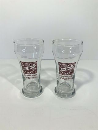 Vintage Falstaff Beer Pitcher w/Two Falstaff Beer Glasses Barware 5