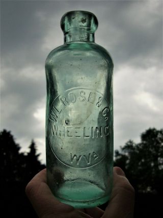Early W L Rose & Co Wheeling,  West Virginia Hutchinson Soda Bottle Crude