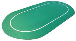 Green Sure Stick 70 " X 35 " Oval Rubber Foam Poker Rollout Table Top Felt