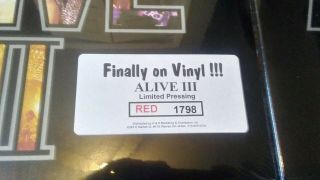 [New,  100 Original] Kiss Alive III 3 Vinyl Records (complete color set) 4
