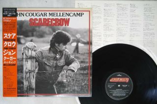John Cougar Mellencamp Scarecrow Mercury 28pp - 1012 Japan Obi Vinyl Lp