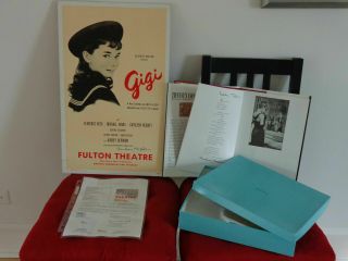 Xrare 1951 Signed Audrey Hepburn Gigi Broadway Lobby Window Card