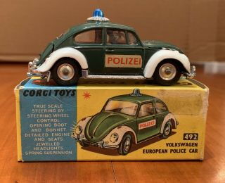 Corgi 492 Volkswagen European Polizei Police Car Boxed