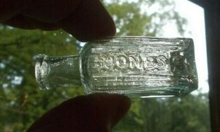 Jones No.  2 Small Sz Ribbed 1840s Open Pontil Rare Hair Dye Bottle From Baltimore