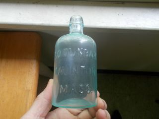 5 1/2 " S.  O.  Dunbar Taunton,  Mass Ink Bottle 1860s Civil War Era Applied Lip