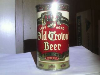 Old Crown Beer Flat Top Beer Can Missing Top
