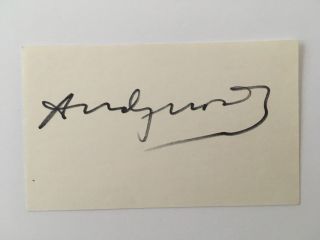 Andy Warhol Signed Autographed 3x5 Card Full Jsa Letter