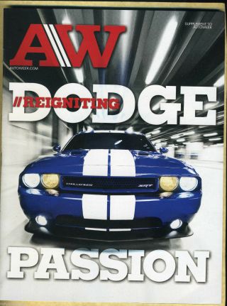 Autoweek 2011 Reigniting Dodge Passion Challenger Hemi 392 Srt8 Supplement Srt