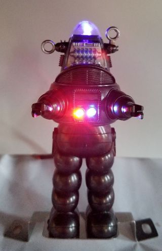 Twilight Zone Pinball Machine Robby Robot w/base,  Color Changing/Blinking LED 6
