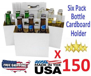 150 Six Pack Bottle Cardboard Carrier Boxes 12oz Glass Beer Soda Bottles Holder