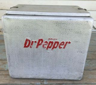 Vintage Dr.  Pepper Metal Cooler Ice Box Antique Ice Chest Rare Hard To Find