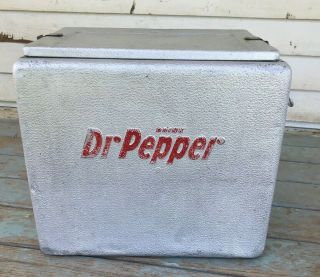 Vintage Dr.  Pepper Metal Cooler Ice Box Antique Ice Chest Rare Hard To Find 3